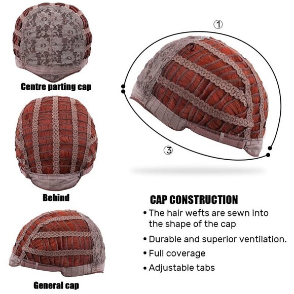 Women Brown Short Curly Copper Heart Wig Witch Costume Accessory Wigs for Party - Picture 8 of 8